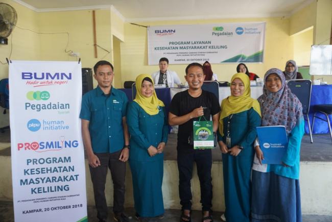 PT. Pegadaian Syariah Subrantas gandeng PKPU HI Riau Berikan Layanan Kesehatan di Desa Pulau Lawas